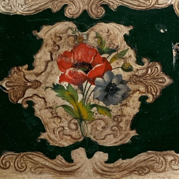 Vintage poppy floral Victorian serving tray - Picture 9 of 9